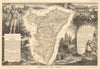 Département du BAS-RHIN. Decorative antique map/carte by Victor LEVASSEUR 1852