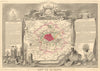 Département de la SEINE. Decorative antique map/carte by Victor LEVASSEUR 1852