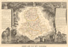 Département de la HAUTE-VIENNE. Decorative antique map/carte. LEVASSEUR 1852