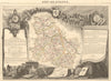 Département de l'YONNE. Decorative antique map/carte by Victor LEVASSEUR 1852