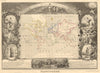 PLANISPHERE. World. Decorative antique map/carte by Victor LEVASSEUR 1852