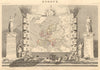 EUROPE. Decorative antique map/carte by Victor LEVASSEUR 1852 old