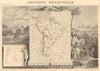 AMÉRIQUE MERIDIONALE. South America. Antique map/carte. LEVASSEUR 1852 old