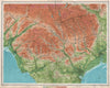 SOUTH WALES. Cardiff Merthyr Tydfil Newport Valleys Abergavenny. LARGE 1939 map