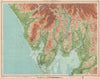LAKE DISTRICT. Barrow Windermere Ambleside Kendal Morecambe Bay. LARGE 1939 map