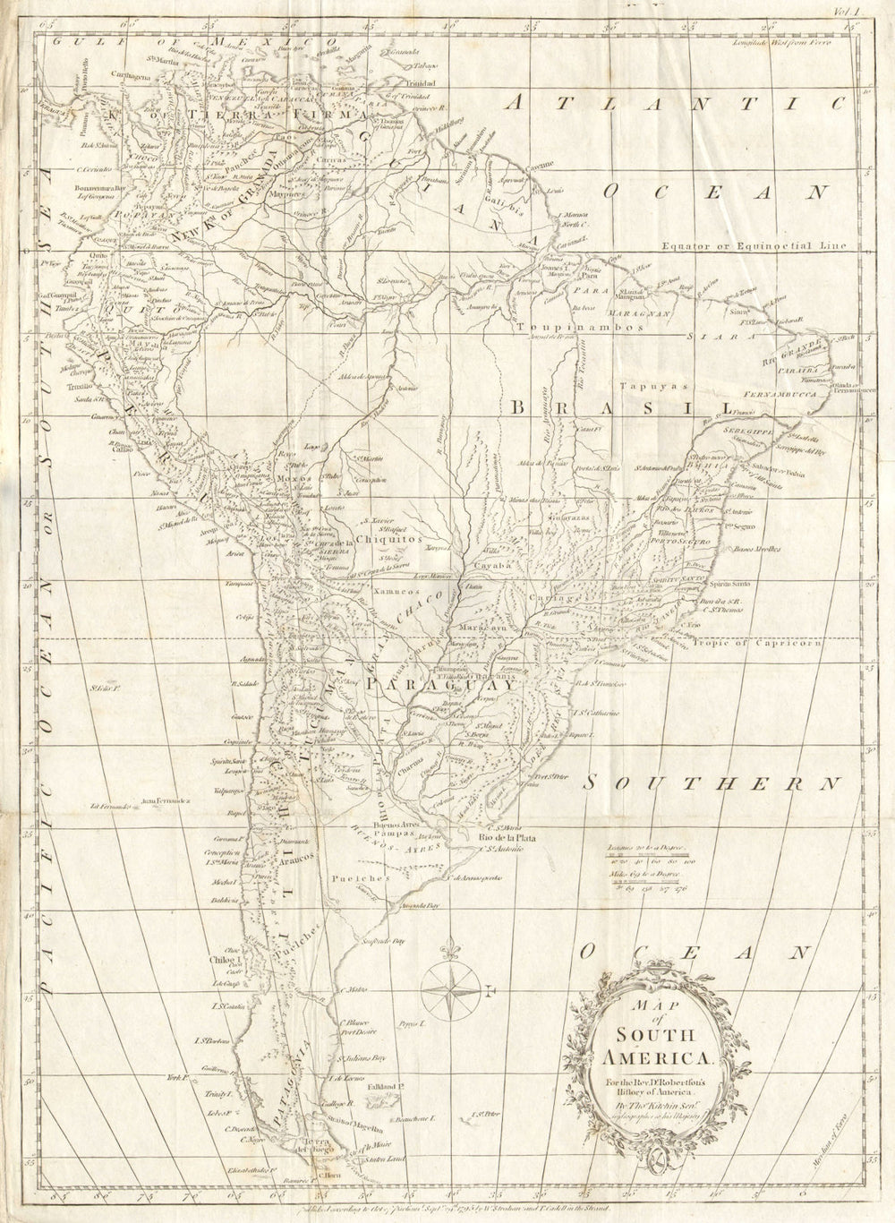 SOUTH AMERICA by Thomas Kitchin. 'Tierra Firma' 1795 old antique map chart