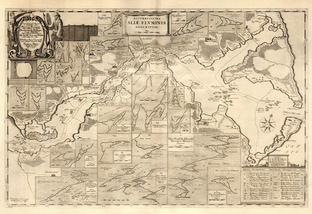 SLIAE FLUMINIS. Schlei river. Kappeln Olpenitz. Germany. BLAEU c1667 old map