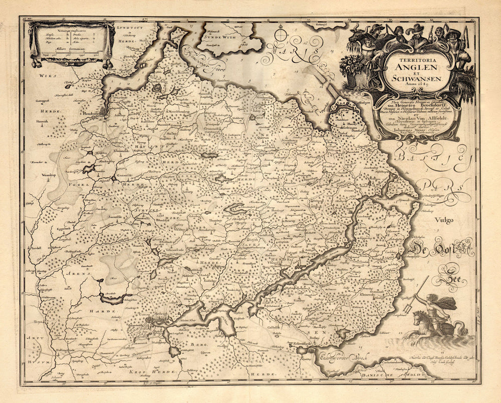 TERRITORIA ANGLEN ET SCHWANSEN. Angeln/Anglia Svansø. Germany. BLAEU c1667 map