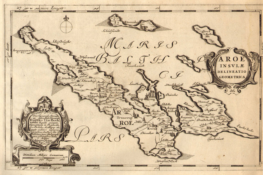 AROE INSULAE. Ærø Aero Islands. Drejø Egholm Birkholm Denmark. BLAEU c1667 map