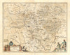 'RADNORIENSIS COMITATUS'. Radnorshire. Hay Builth Rhayader JANSSON c1645 map