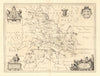 'COMITATUS BRECHINIAE; BREKNOKE'. Brecknockshire. Brecon. BLAEU c1645 old map