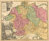 'HYDROGRAPHIA GERMANIAE'. River watersheds. Rhine Danube Elbe.HOMANN c1730 map