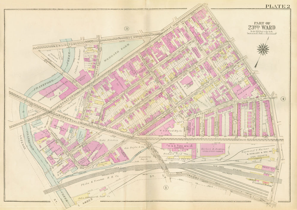 PHILADELPHIA Frankford. Church Ruan Womrath Salem Paul Orchard BROMLEY 1929 map