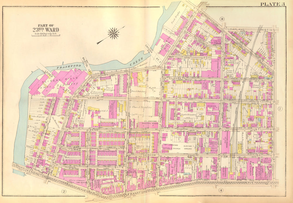 PHILADELPHIA Frankford. Arrot Orthodox Sellers Foulkrod Meadow BROMLEY 1929 map
