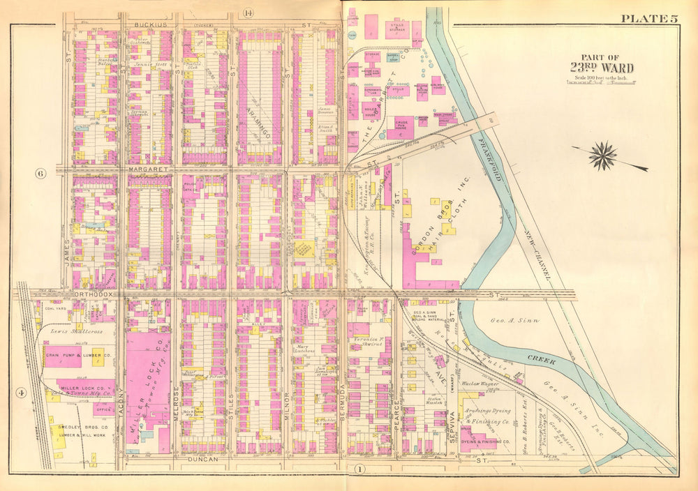 PHILADELPHIA. Frankford. Buckius Margaret Orthodox Duncan St. BROMLEY 1929 map