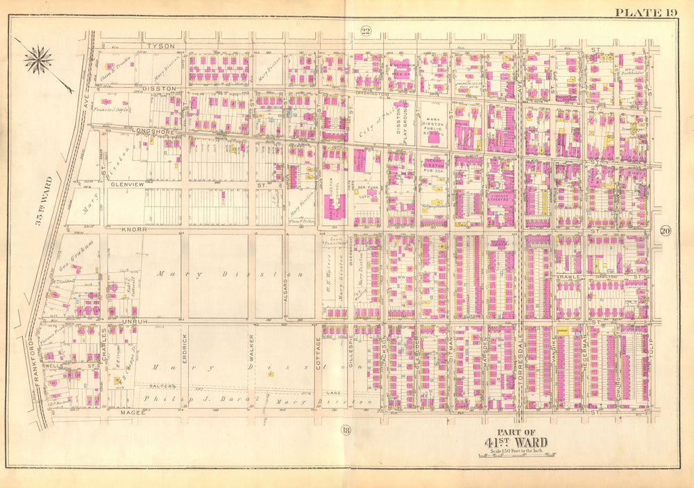 PHILADELPHIA Tacony. Disston Longshore Tyson Magee Unruh Knorr BROMLEY 1929 map