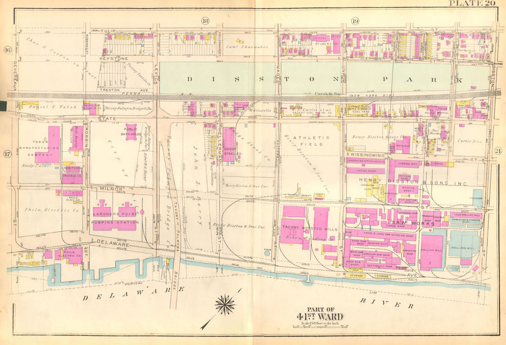 PHILADELPHIA. Wissinoming Tacony. Disston Longshore Keystone. BROMLEY 1929 map