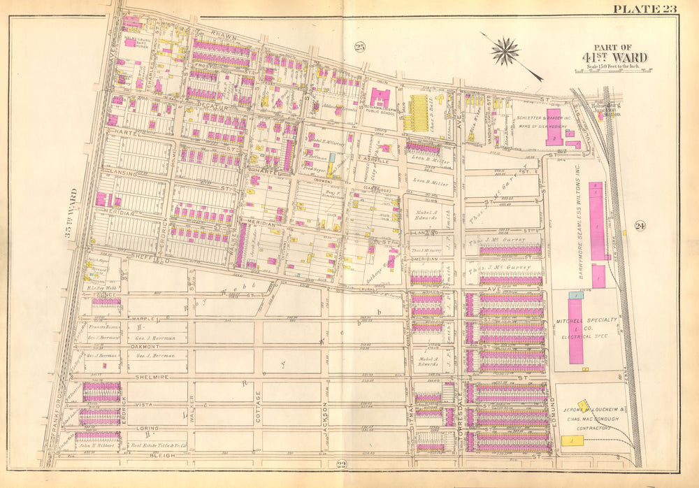 PHILADELPHIA Holmesburg. Ditman Rhawn Bleigh Decatur Sheffield BROMLEY 1929 map