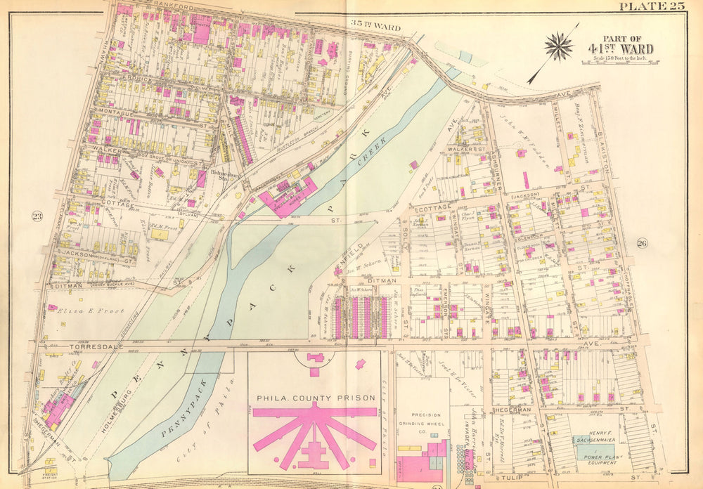 PHILADELPHIA. Holmesburg. Pennypack Erdrick Cottage Ashburner. BROMLEY 1929 map