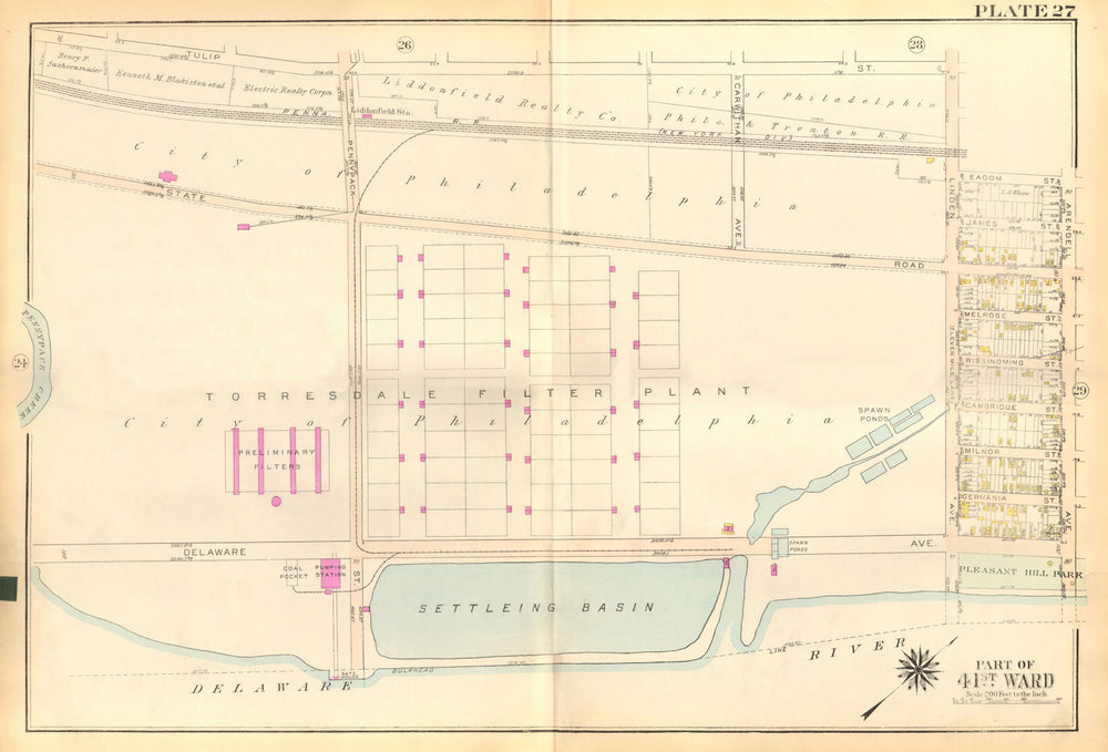 PHILADELPHIA. Holmesburg Torresdale. State Arendell Linden. BROMLEY 1929 map