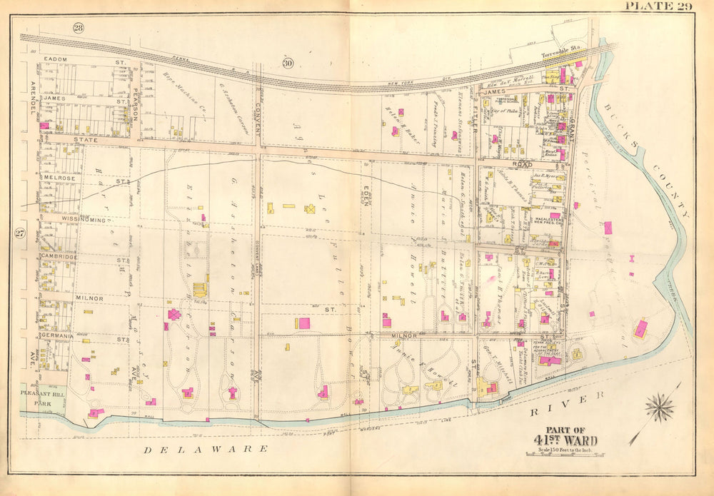 PHILADELPHIA. Torresdale. Convent Arendel State Filter Grant. BROMLEY 1929 map