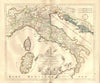 'Italia Cursoria'. Italy general map. HOMANN c1720 old antique plan chart