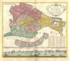 '.. della inclita Citta di Venetia'. Venezia Venice plan & view. HOMANN 1729 map