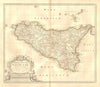 'Regni & insulae Siciliae'. Sicily kingdom/islands. Isole Eolie. HOMANN 1747 map