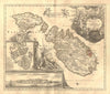 'Insularum Maltae et Gozae'. Malta & Gozo. Valetta plan & view. HOMANN 1740 map