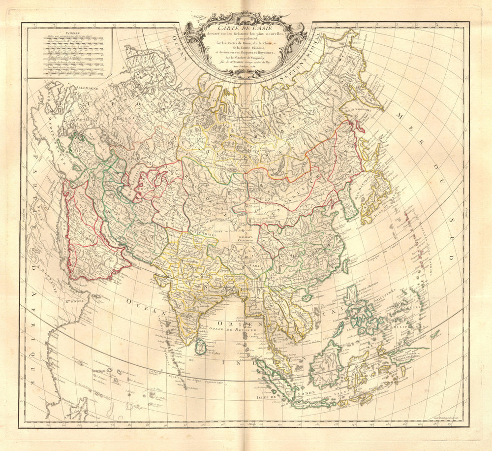 'Carte de L’Asie'. Asia. Mughal Empire & Oirat Kingdom. DE VAUGONDY 1750 map