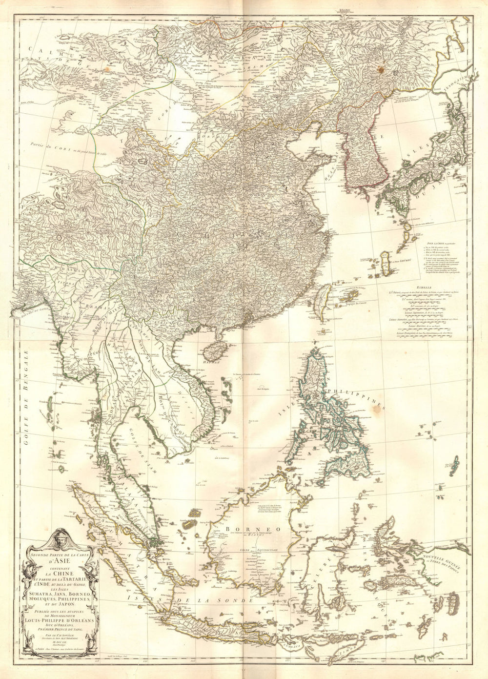 Seconde partie de la carte d'Asie.East Asia/Indies Indochina. D’ANVILLE 1752 map
