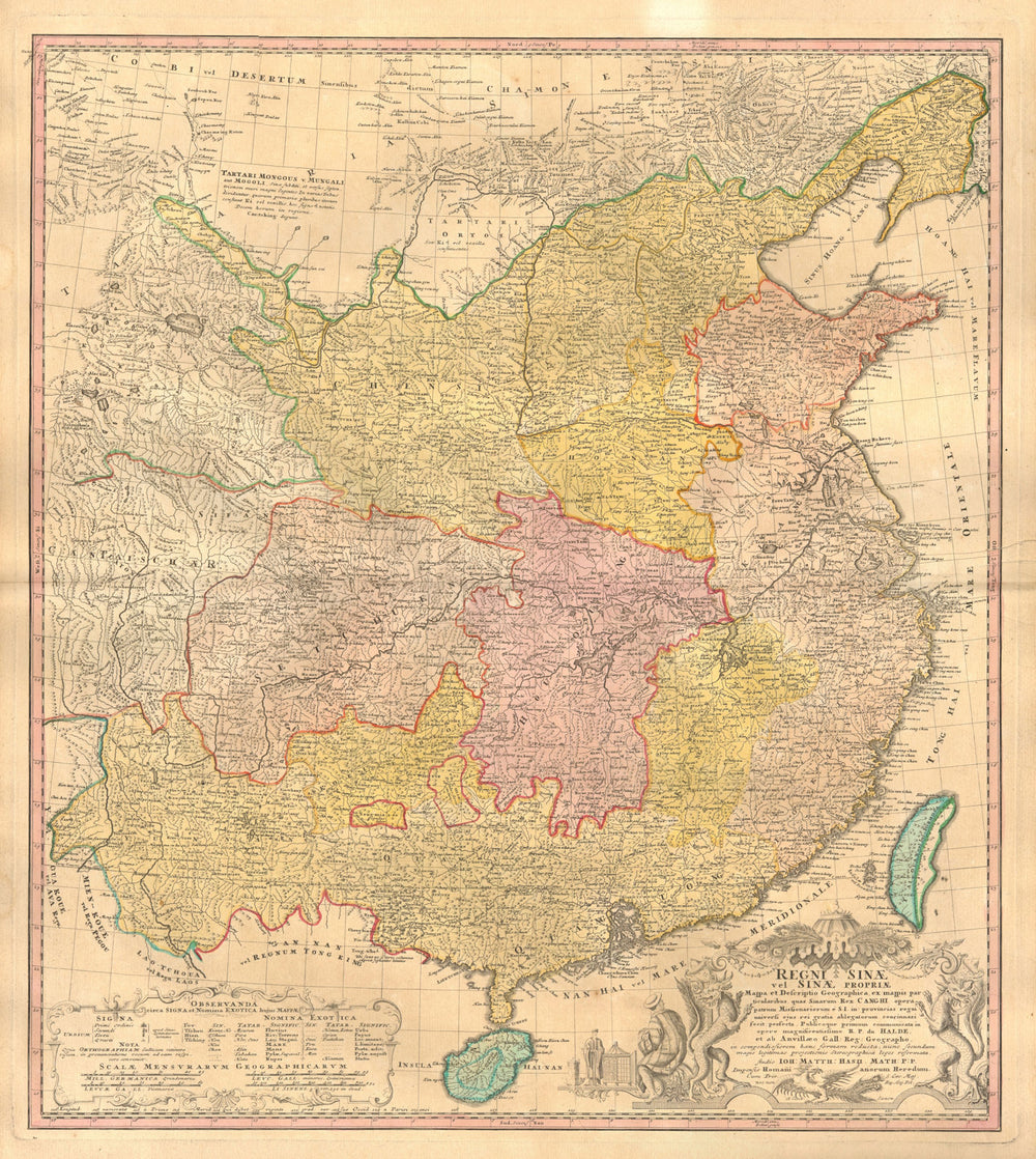 'Regni Sinae vel Sinae propriae'. Kingdom of China. Formosa. HOMANN c1740 map