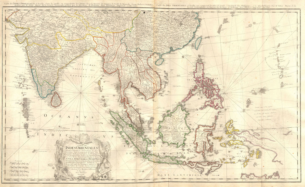 'Carte des Indes Orientales'. India, Indochina & East Indies. HOMANN 1748 map