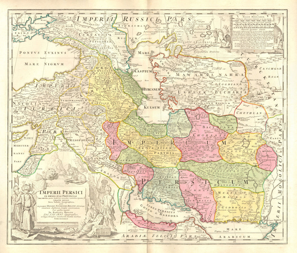 'Imperii Persici in omnes suas provincias'. Persian Empire. HOMANN c1725 map