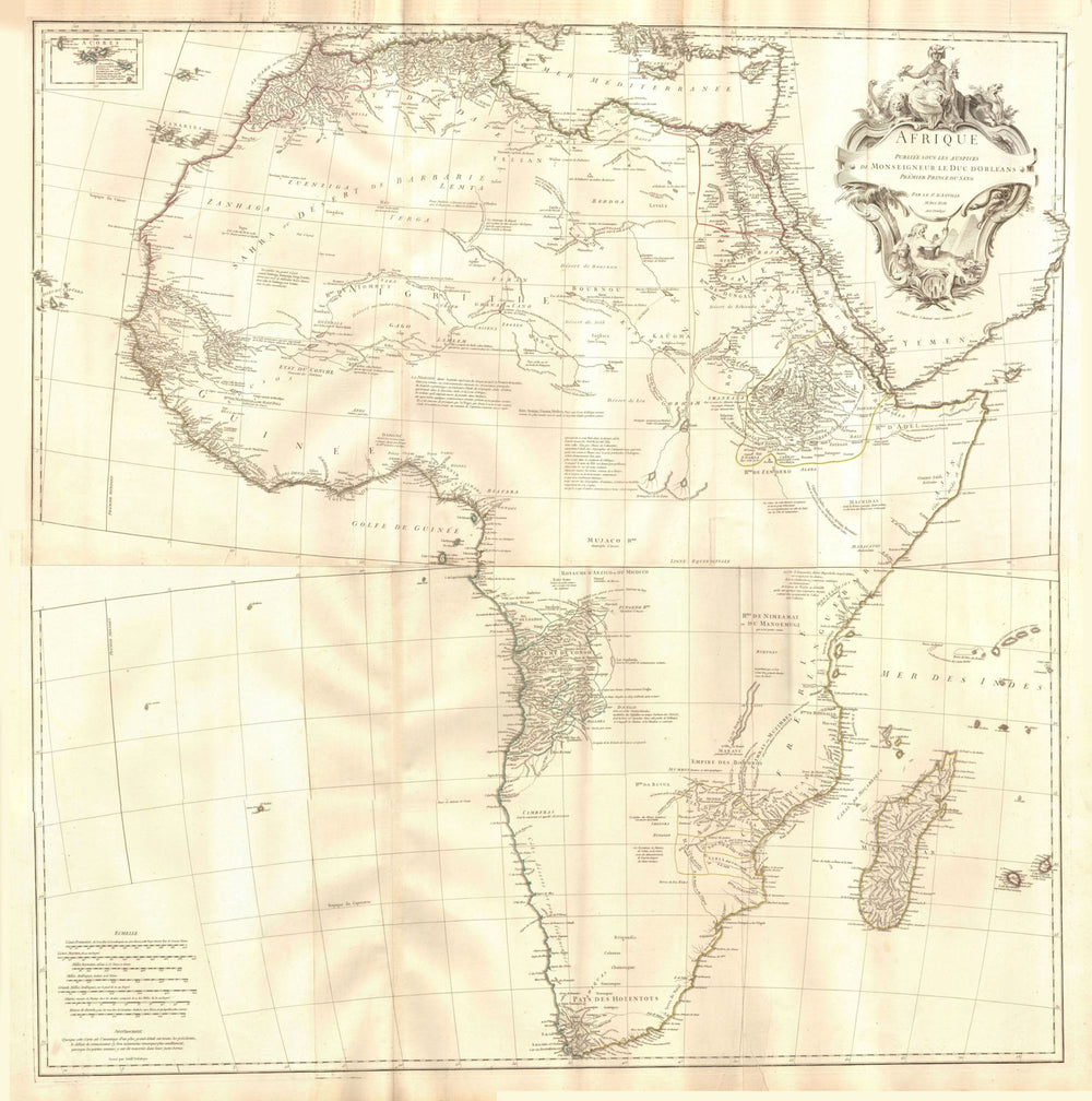 Afrique publiée sous les auspices [du] Duc d'Orleans. Africa. D’ANVILLE 1749 map