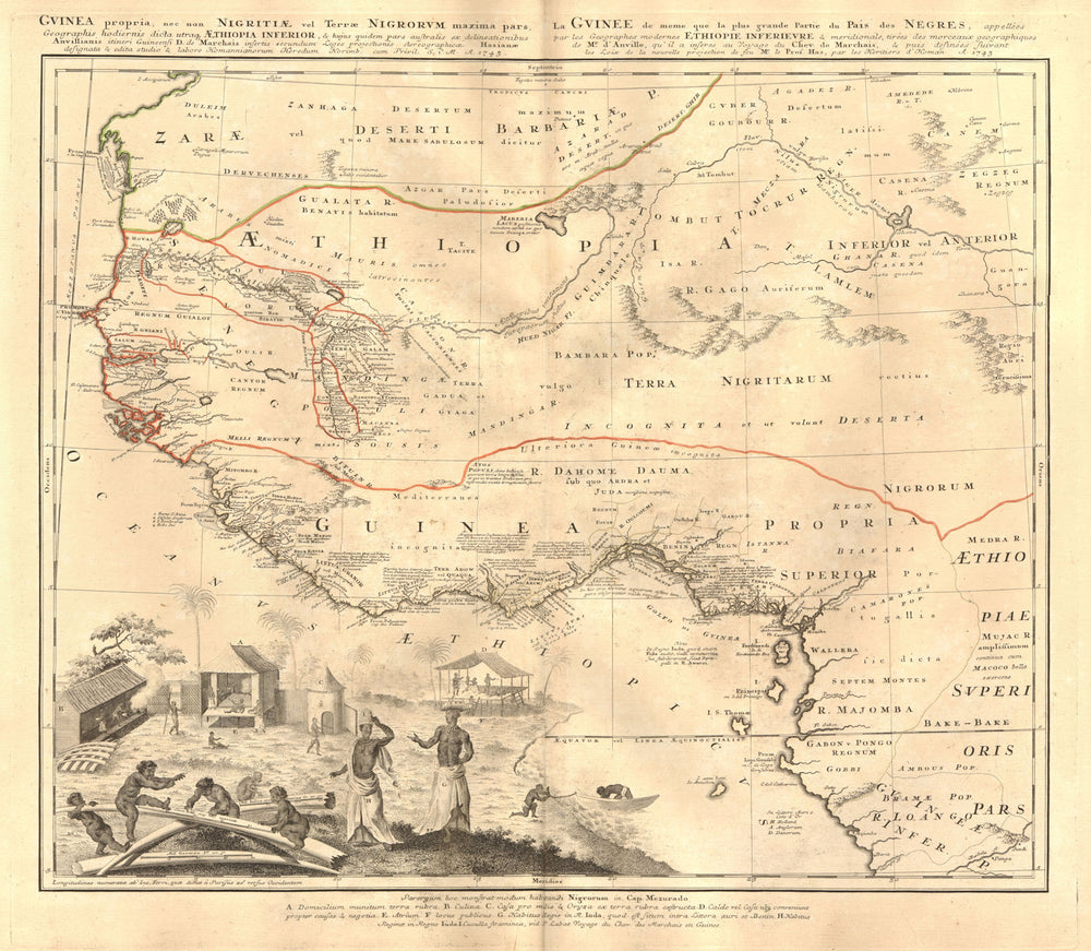 'Guinea propria'. West Africa. Nigeria Ghana Senegal &c. D’ANVILLE 1743 map