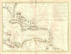 'Carte d'une partie de l'Amerique pour la navigation' Caribbean. BUACHE 1740 map