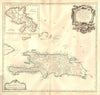 'Saint Domingue ou Hispaniola et...Martinique'. Santo Domingo. VAUGONDY 1750 map