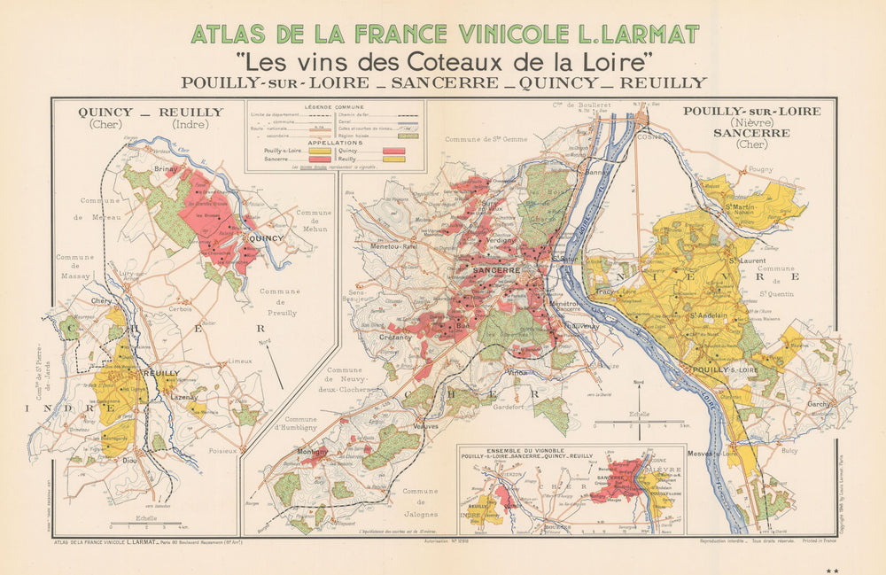LOIRE WINE MAP Pouilly-Fumé Sancerre Quincy Reuilly. Appellations. LARMAT 1946