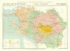 COGNAC BRANDY MAP Crus. Carte Générale. Champagne/Bois &c. Charente. LARMAT 1947