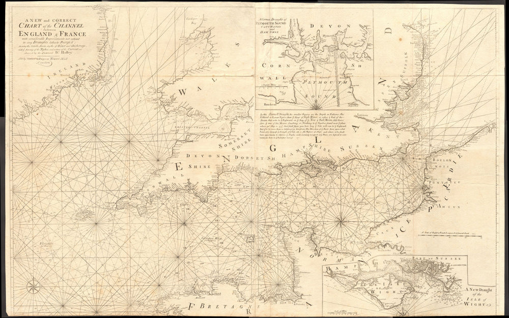 A new & correct chart of the Channel between England & France. COLLINS c1774 map