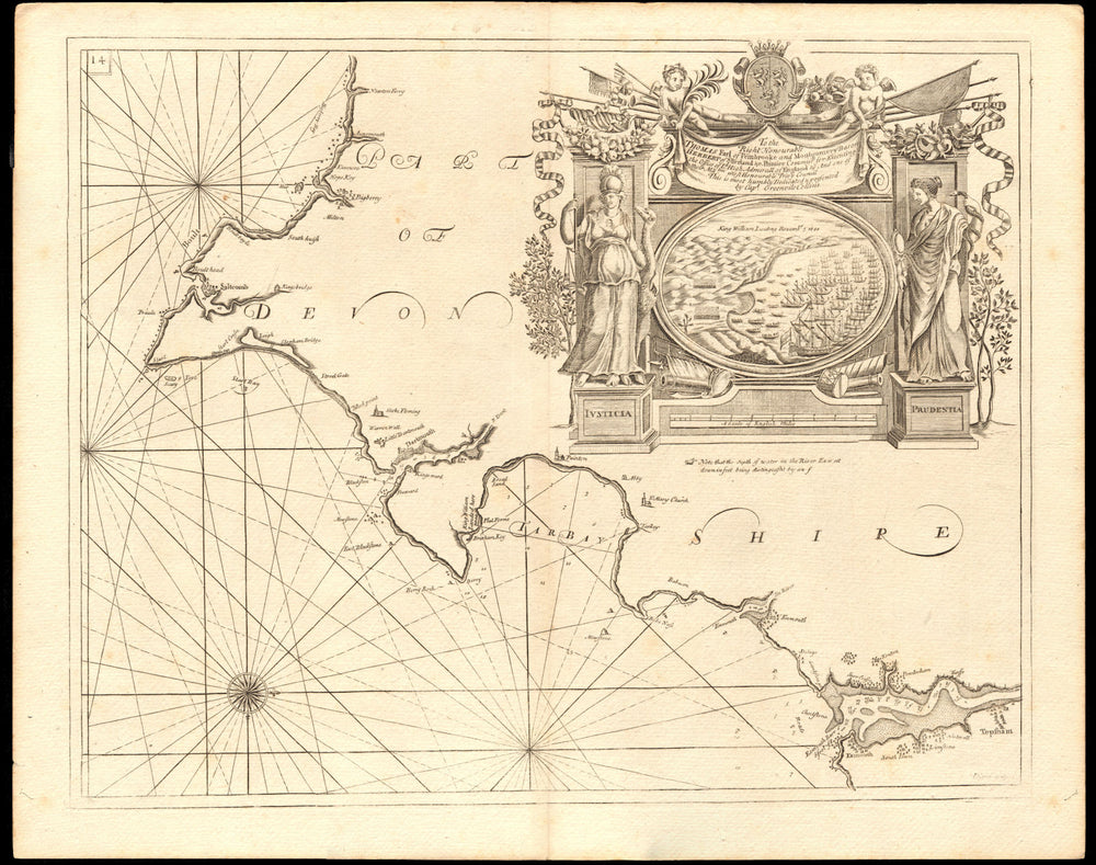 SOUTH DEVON RIVIERA sea coast chart. Salcombe Dartmouth Torbay COLLINS c1774 map