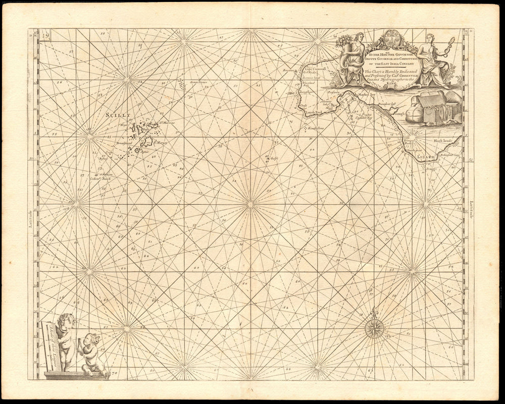 Sea chart of LAND'S END & THE SCILLY ISLES. Lizard & Penzance. COLLINS c1774 map