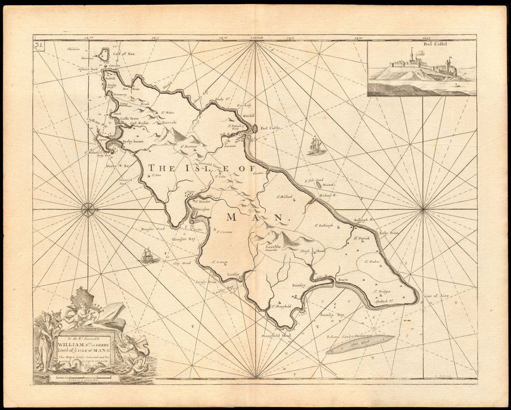 'THE ISLE OF MAN' sea coast chart. Douglas Ramsey Peel Castle. COLLINS c1774 map