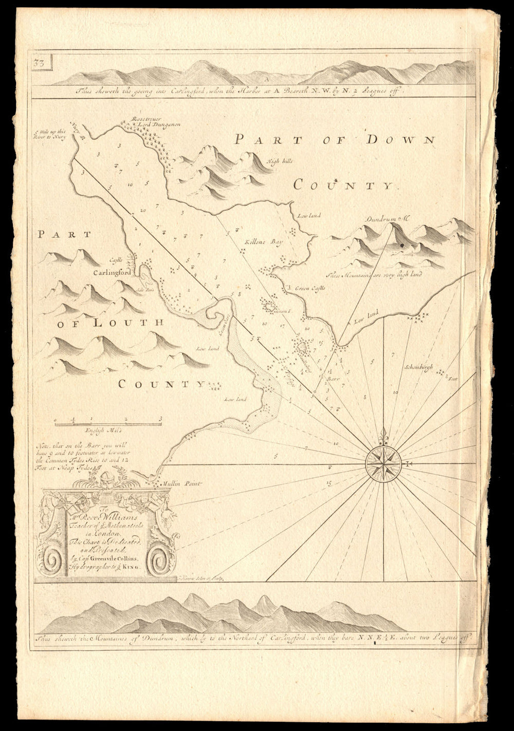 CARLINGFORD LOUGH sea chart. Louth Down Rostrevor Dundrum. COLLINS c1774 map