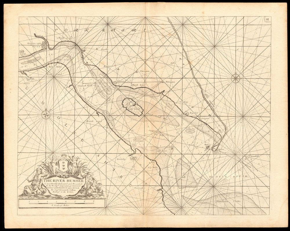 'The River Humber' estuary sea chart. Hull, Grimsby & Barton. COLLINS c1774 map