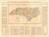 'Caroline du Nord'. North Carolina antique state map. Counties. BUCHON 1825