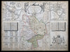 HUNTINGDONSHIRE. 'Huntingdon both Shire & Shire Town…' by JOHN SPEED 1738 map
