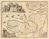 'Lalandiae et Falstriae'. Lolland & Falster. Denmark. JANSSONIUS 1680 old map