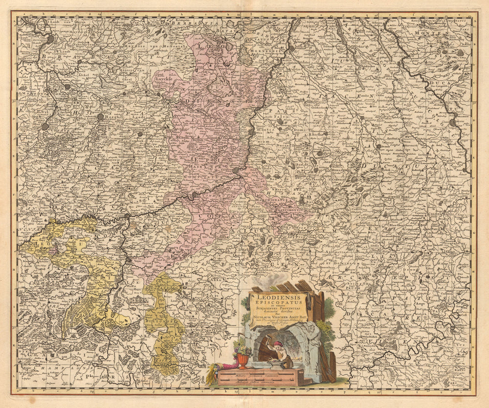 'Leodiensis Episcopatus…' Prince-Bishopric of Liège. Belgium. VISSCHER c1680 map